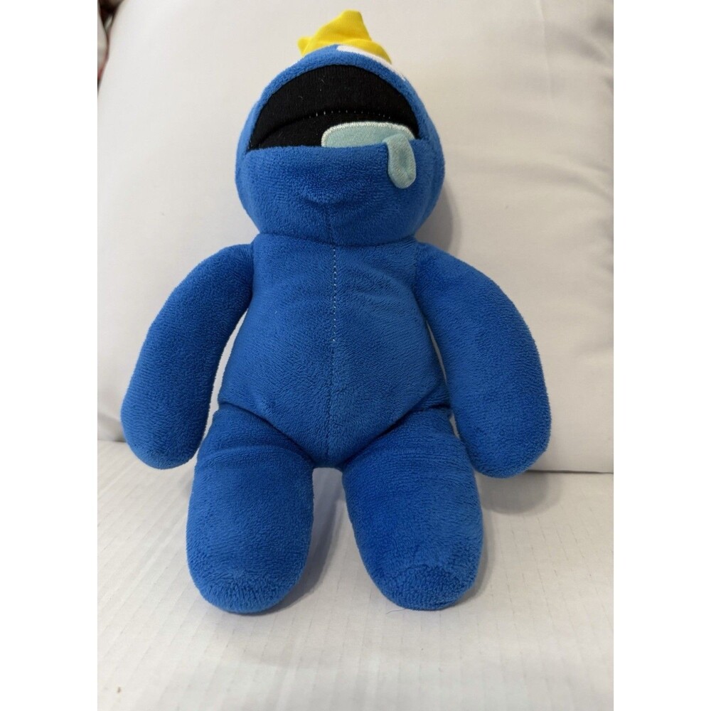 Blue Plush Stuffed Animal with Yellow Crown Animation Theme Collectible